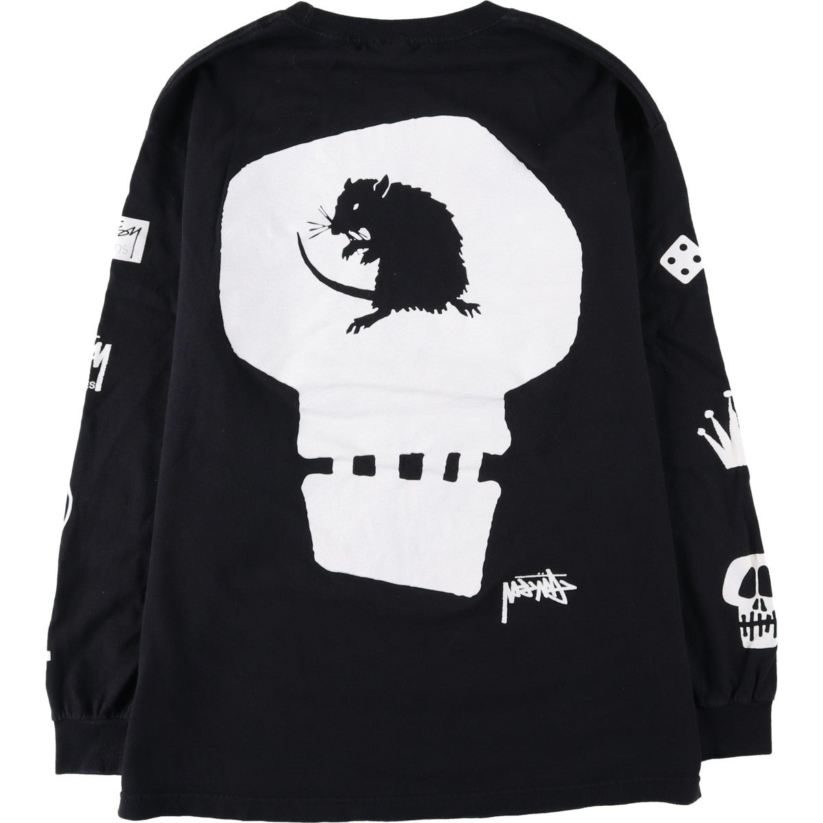 80’s USA製 最初期 OLD STUSSY ステューシー スカル長袖シャツ 古着 ステューシー STUSSY ドクロ柄 スカル柄 ロングTシャツ ロンT