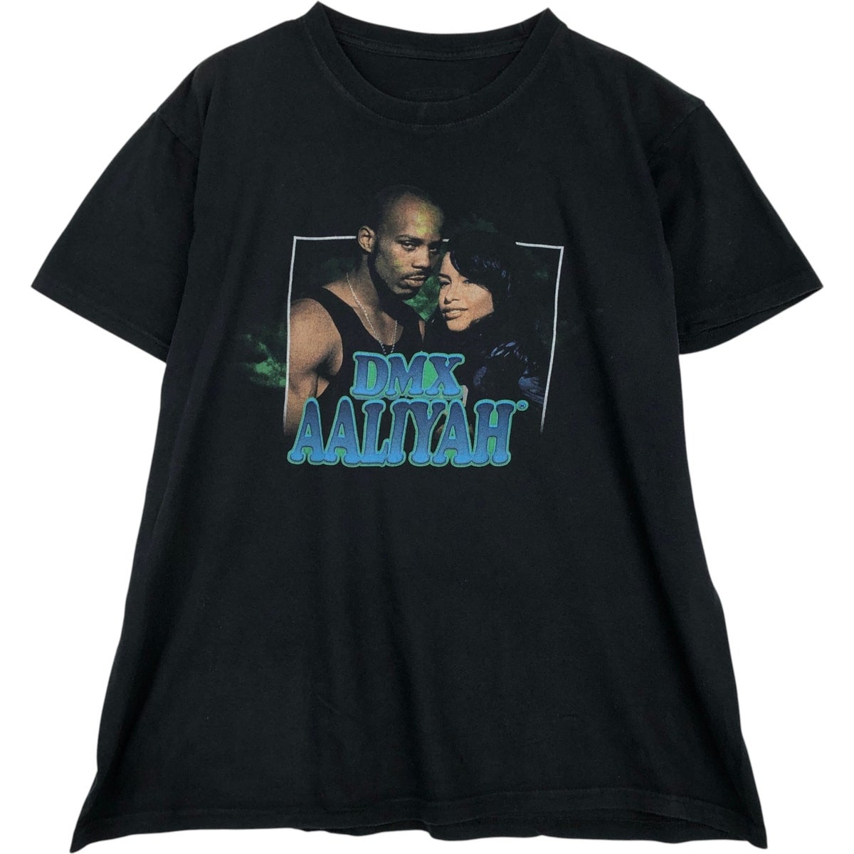 AALIYAH プリントTシャツ ネイビー 古着 DXM ディーエムエックス AALIYAH アリーヤ ラップTシャツ ラップT
