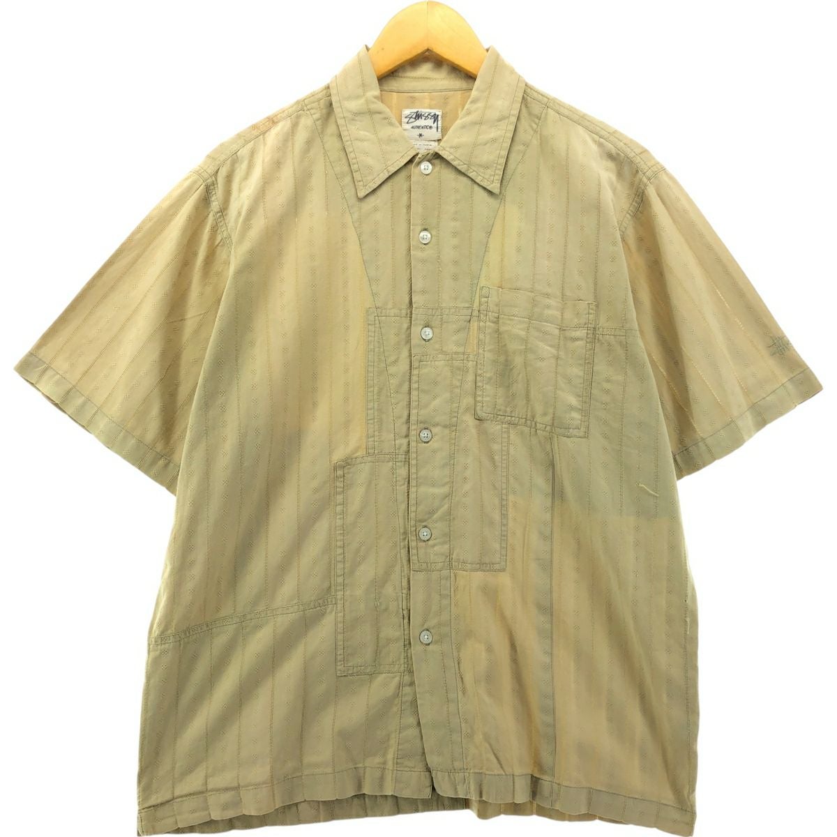 古着 ステューシー STUSSY 総柄 半袖 レーヨンシャツ メンズL相当