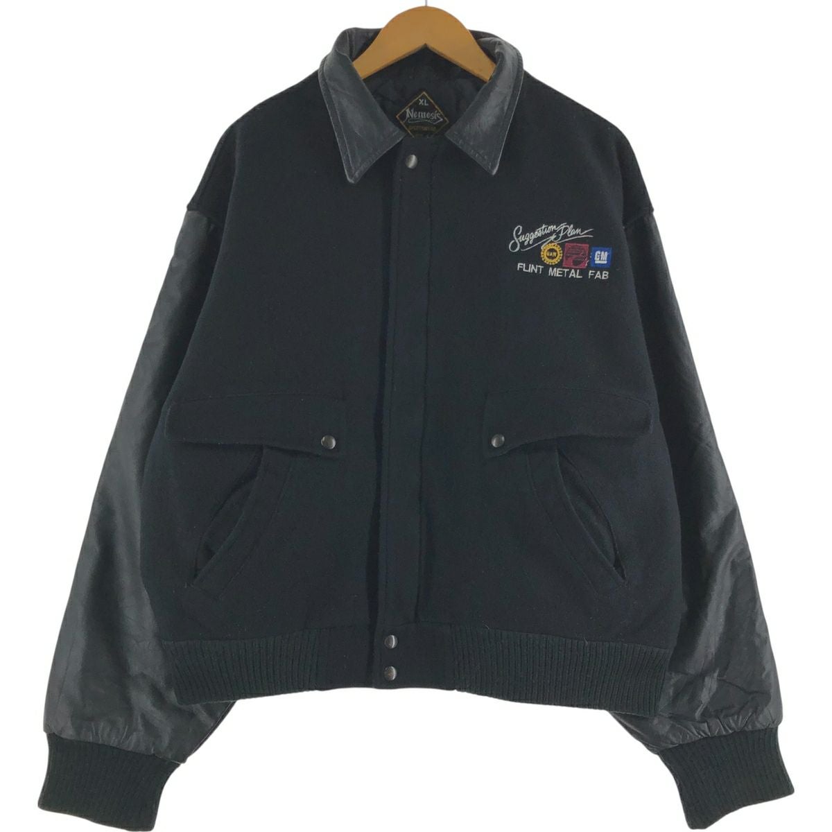 古着 ネフ NEFF 中綿入り ウールスタジャン アワードジャケット バー