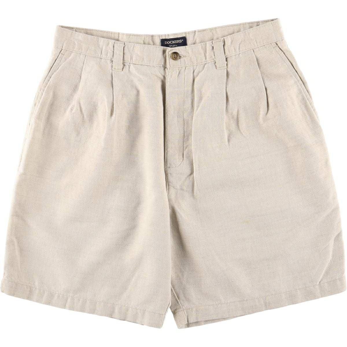古着 ドッカーズ DOCKERS KHAKIS ツータック コットン×リネンショーツ