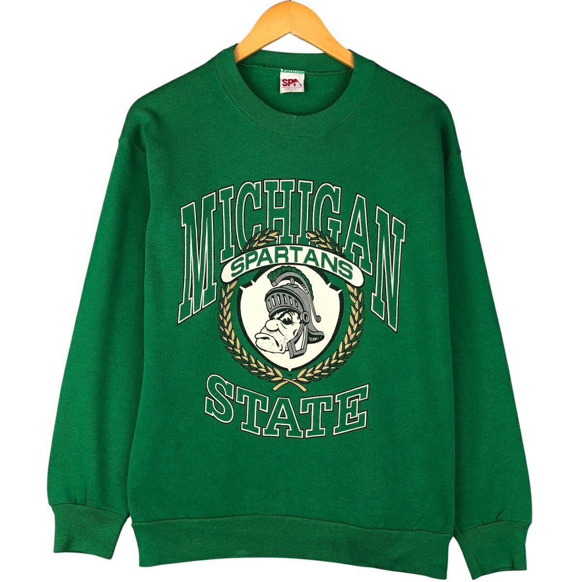 古着 90年代 リー Lee MID WEIGHT MICHIGAN STATE ミシガン州立大学 カレッジ キャラクタースウェットシャツ トレーナー USA製 メンズL相当 ヴィンテージ/eaa458813 古着 90年代 リー Lee MID WEIGHT MICHIGAN STATE ミシガン州立大学