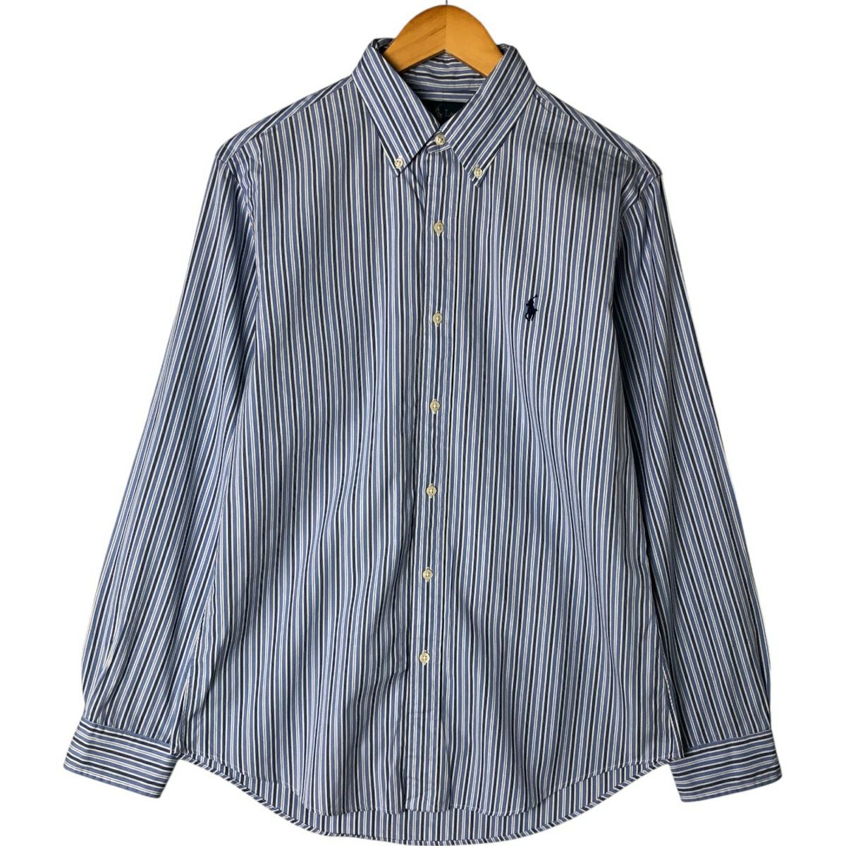 ラルフローレン ボタンダウン　ストライプ　シャツ　ブルー 古着 ラルフローレン Ralph Lauren CLASSIC FIT クラシックフィット