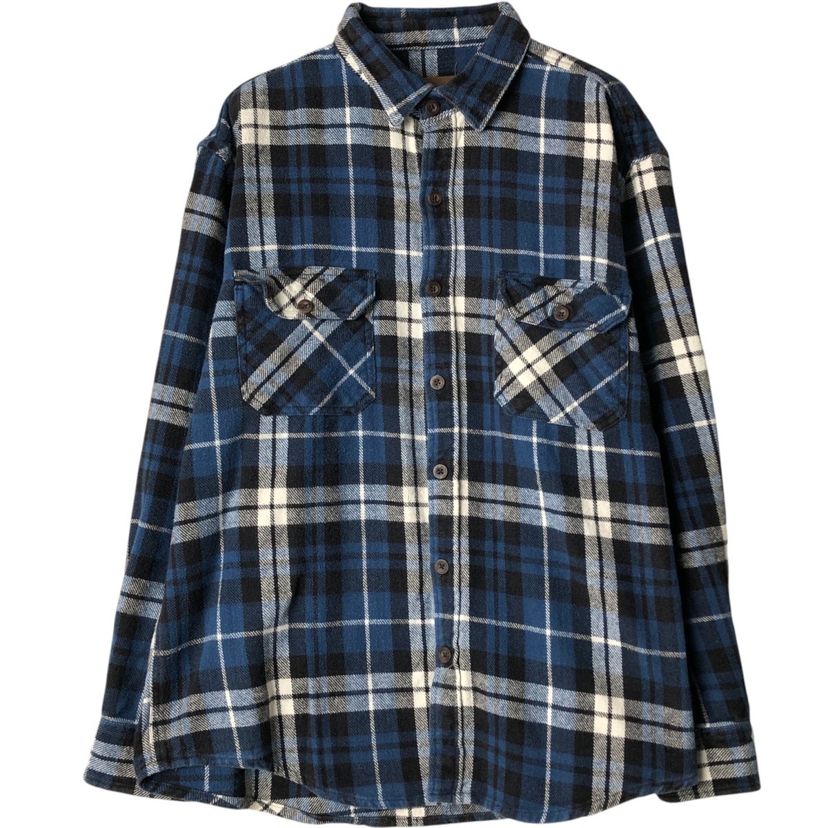 古着 MIGHTY MAC 長袖 フランネルチェックシャツ USA製 メンズXL相当