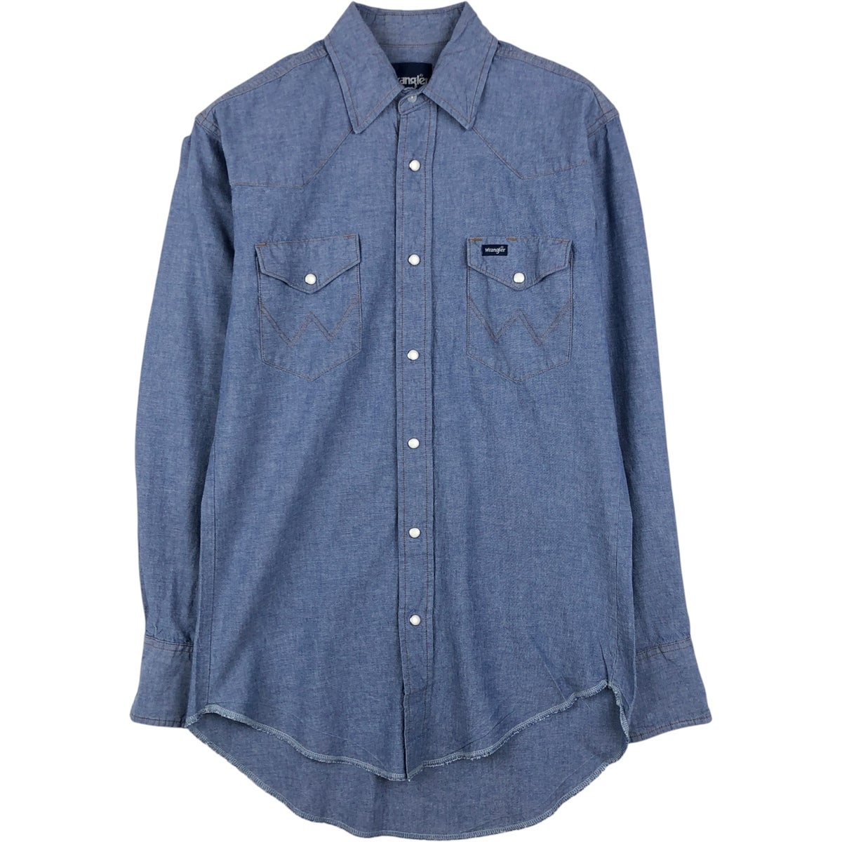 古着 ラングラー Wrangler 長袖 デニムウエスタンシャツ メンズM相当
