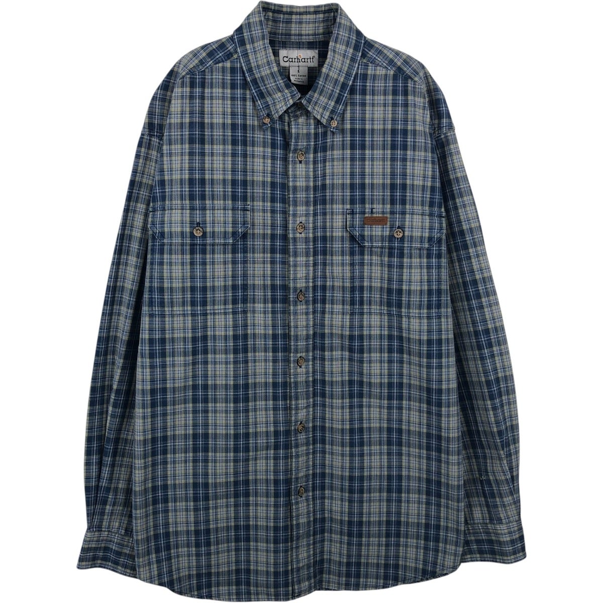 古着 カーハート Carhartt チェック柄 長袖 ボタンダウン ワークシャツ