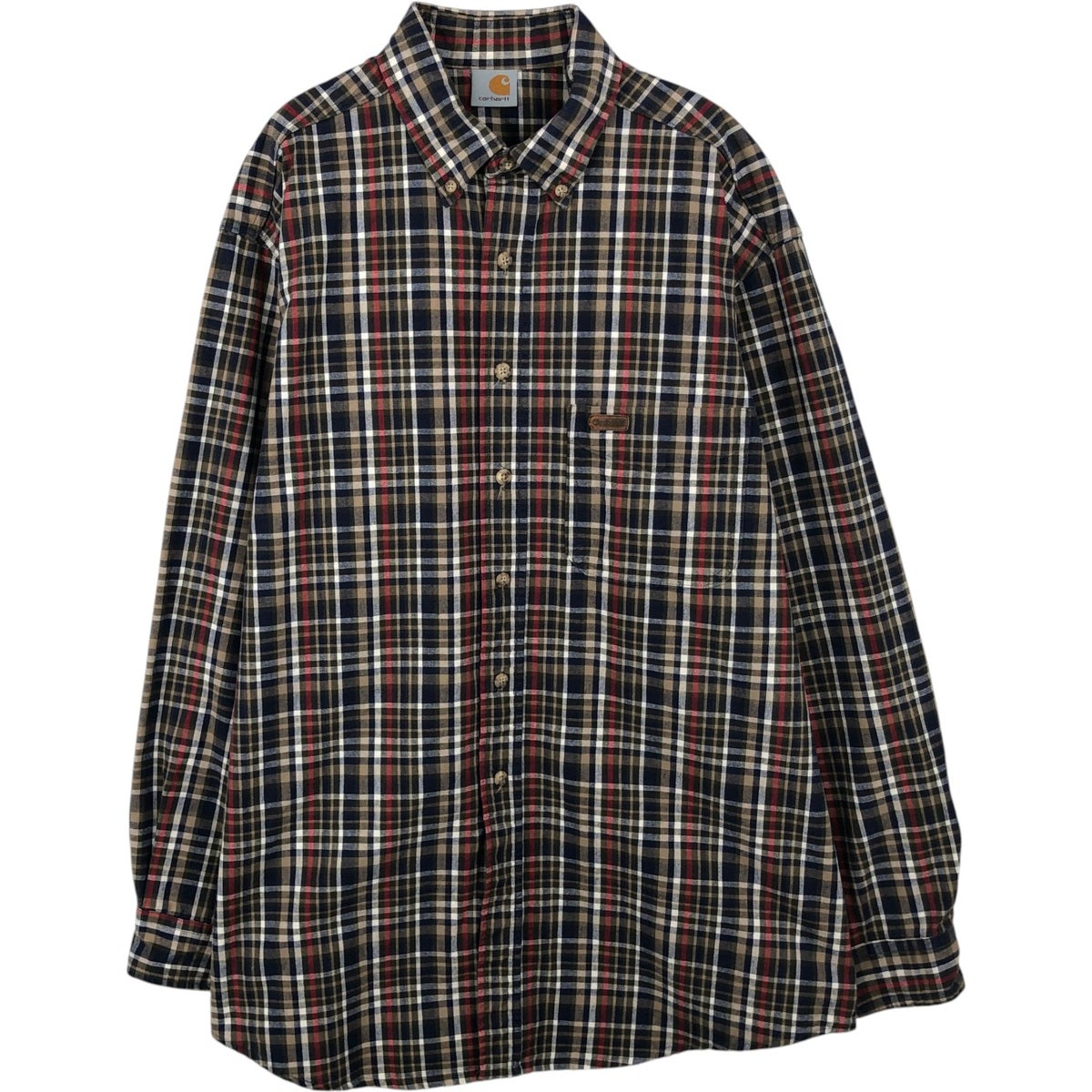 古着 カーハート Carhartt RUGGED FLEX 迷彩柄 ボタンダウン 半袖