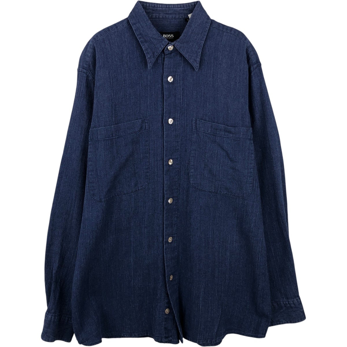 古着 ヒューゴボス HUGO BOSS 長袖 リネン×コットンシャツ メンズM相当