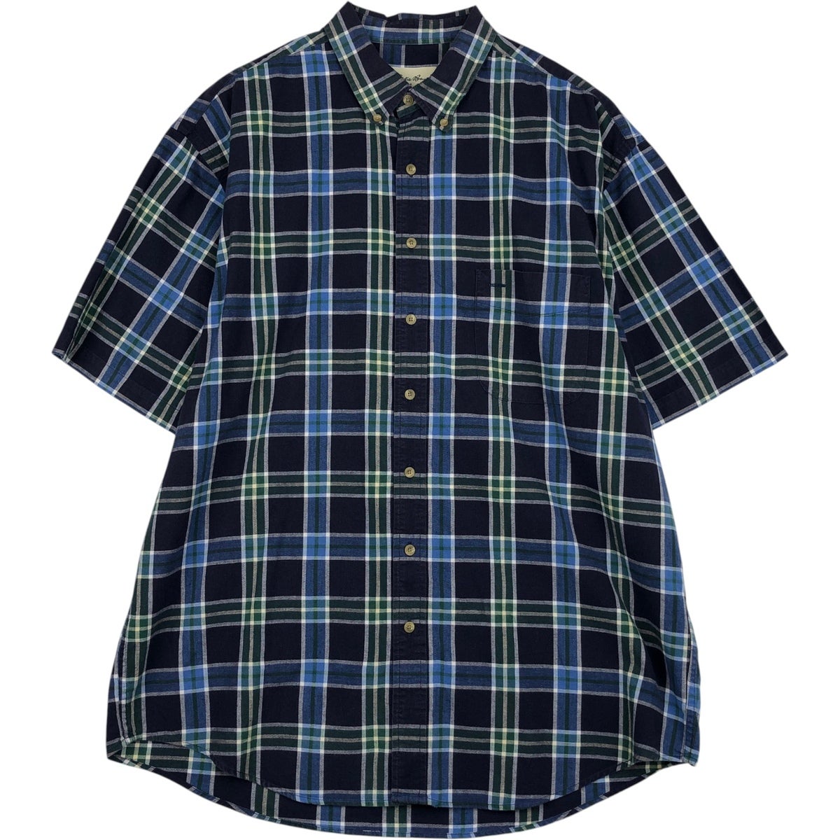 古着 70～80年代 エディーバウアー Eddie Bauer 黒タグ 半袖 ボタン