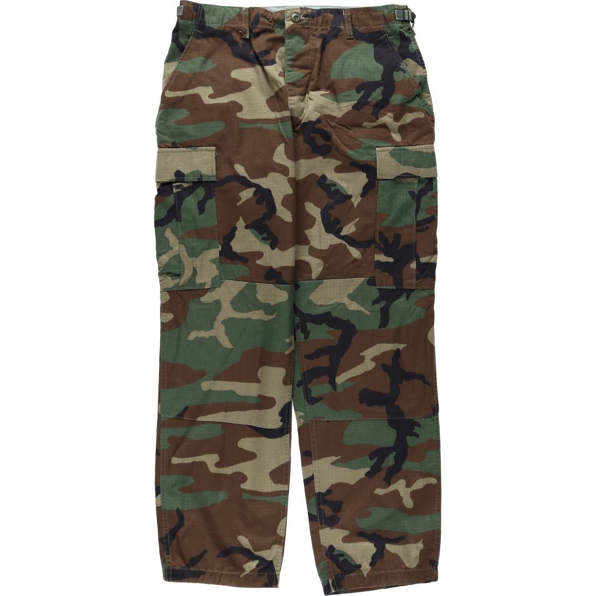 古着 90年代 米軍実品 迷彩柄 ウッドランドカモ リップストップ ミリタリー カーゴパンツ コンバットパンツ USA製 MEDIUM-LONG メンズw34相当 ヴィンテージ/eaa622382 古着 90年代 米軍実品 迷彩柄 ウッドランドカモ リップストップ