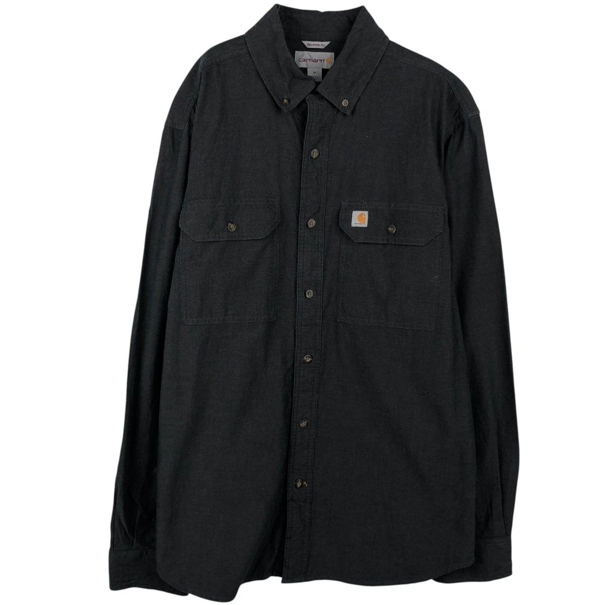 古着 カーハート Carhartt RELAXED FIT アドバタイジング 長袖 ボタン