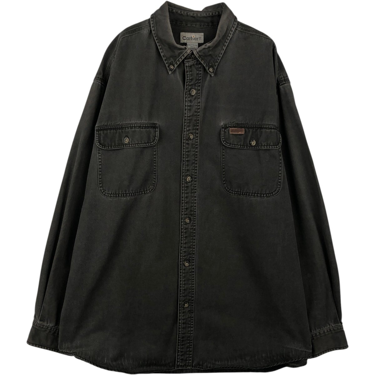 古着 カーハート Carhartt 長袖 ボタンダウン ワークシャツ メンズM