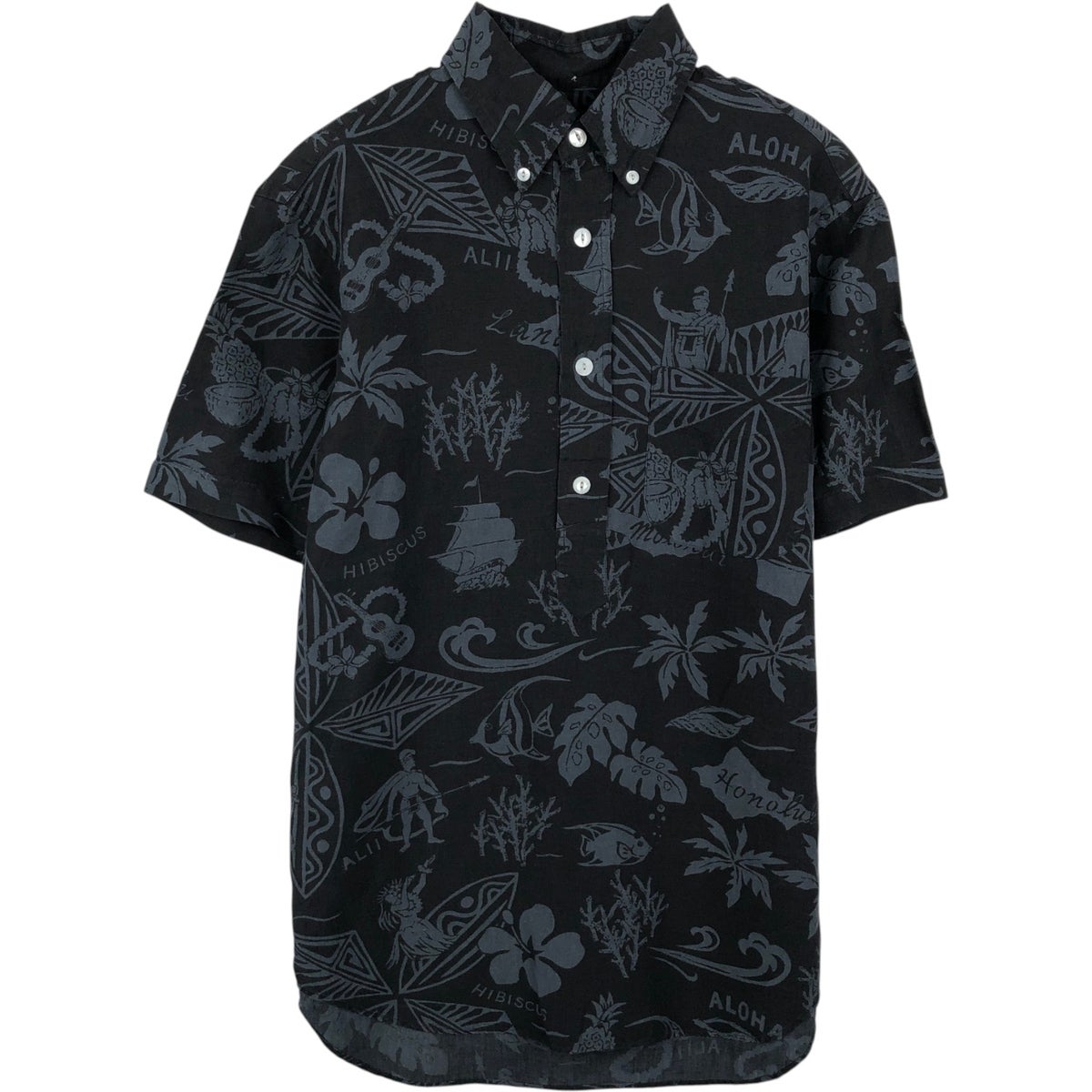 Ralph Lauren アロハシャツ　ブラック 古着 90年代 ラルフローレン Ralph Lauren CHAPS チャップス 総柄