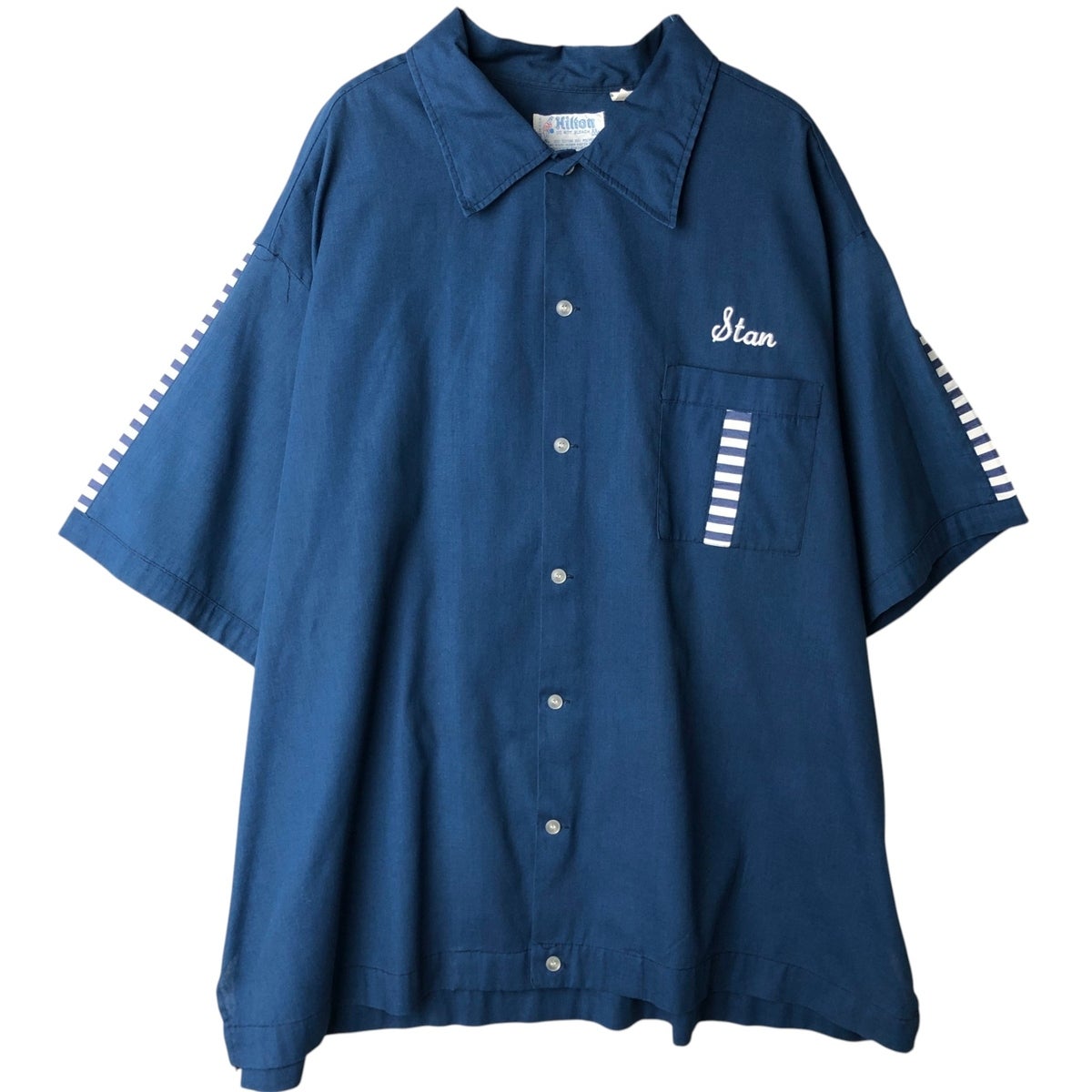 70年代 USA製 Hilton ヒルトン ボーリングシャツ 2XL〜3XL相当 古着 70年代～ ヒルトン HILTON 半袖 ボウリングシャツ ボックスシャツ