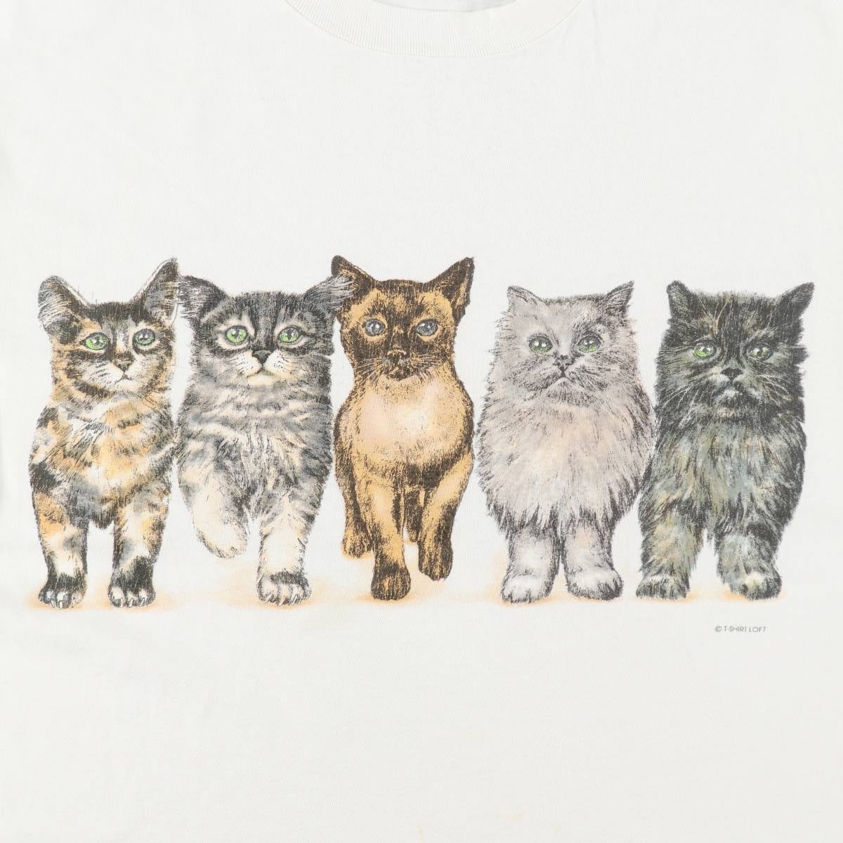 古着 90年代 オニータ ONEITA POWER-T ネコ柄 アニマルTシャツ USA製