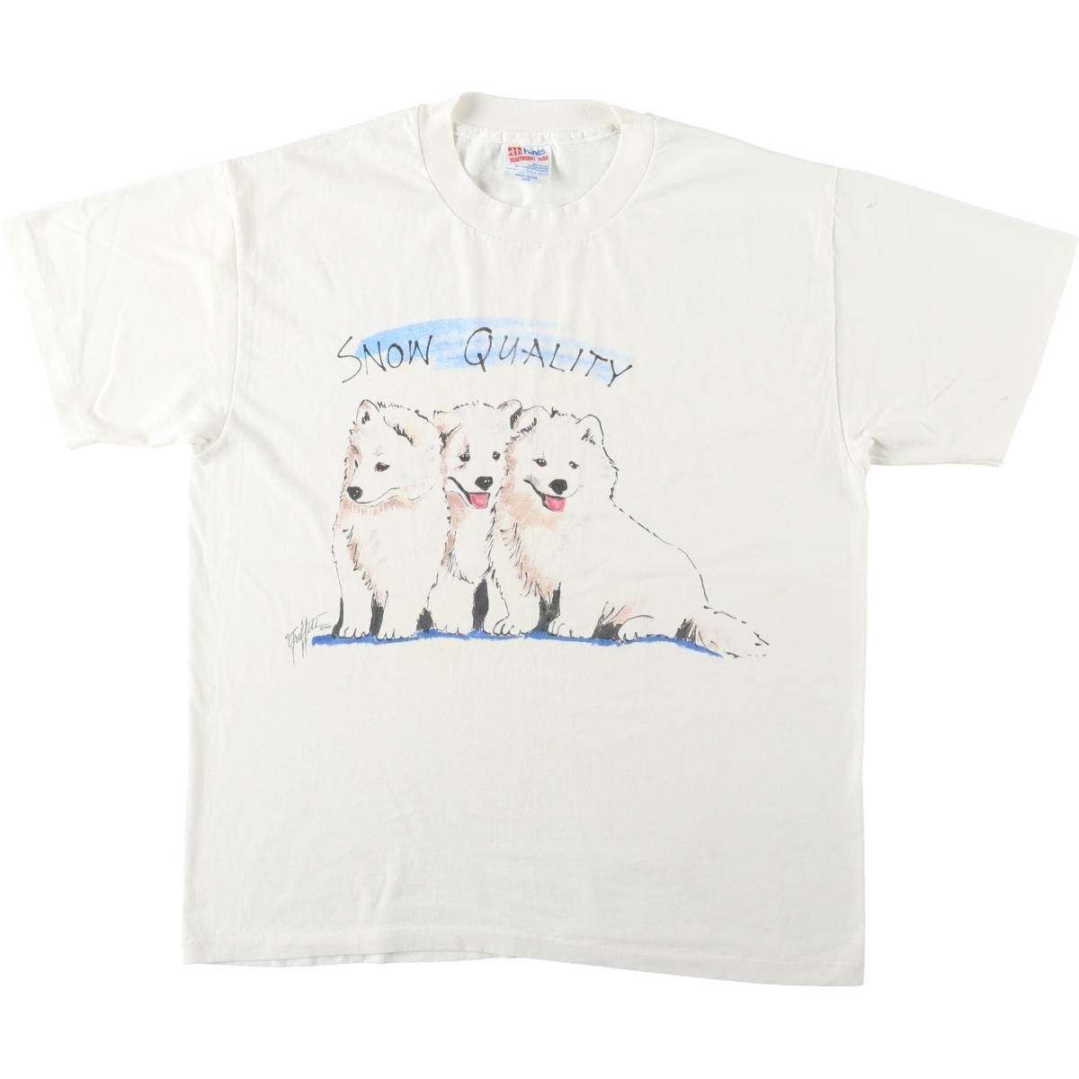古着 90年代 ヘインズ Hanes HEAVYWEIGHT 50/50 犬柄 アニマルTシャツ