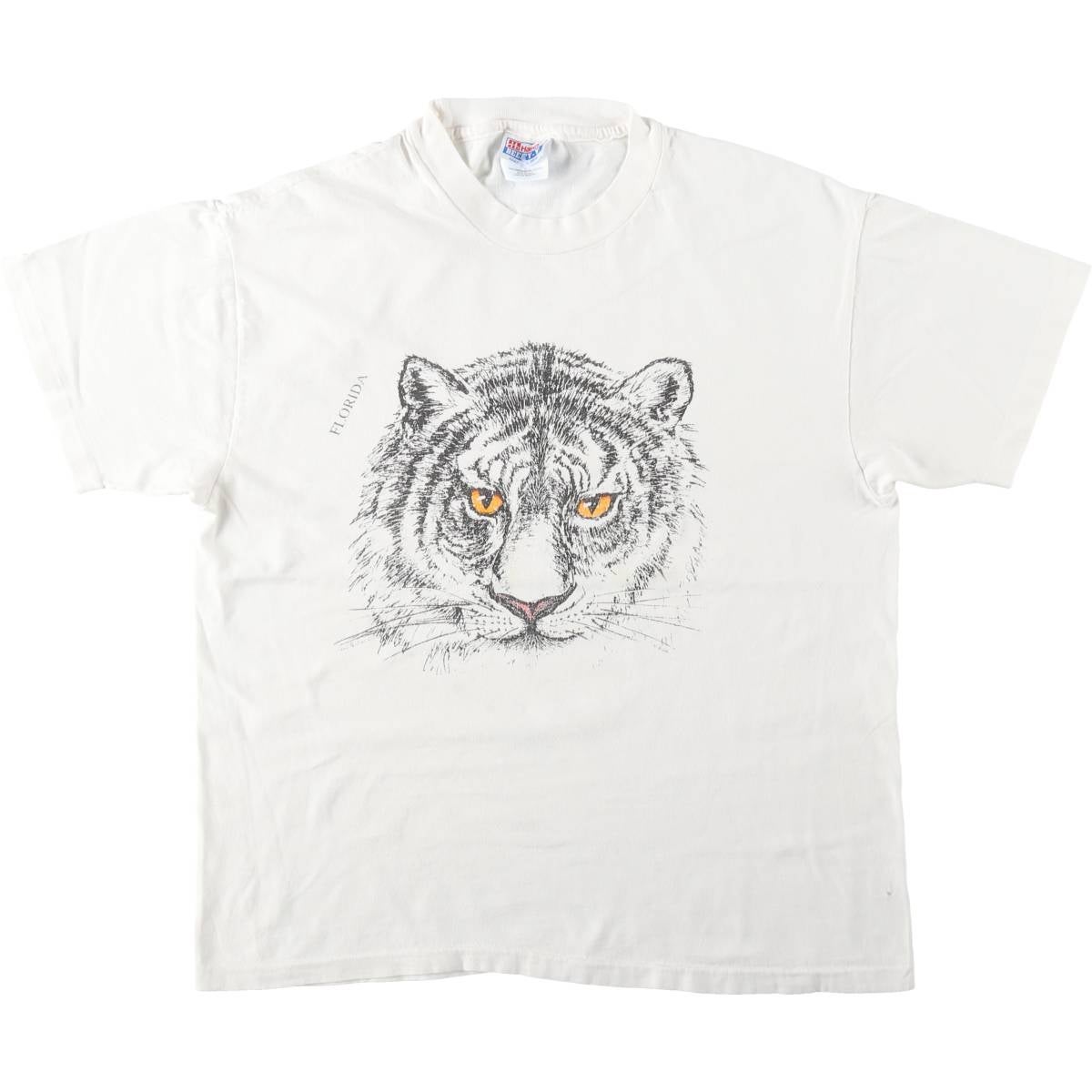 古着 90年代 ヘインズ Hanes BEEFY-T 虎柄 タイガー柄 アニマルTシャツ