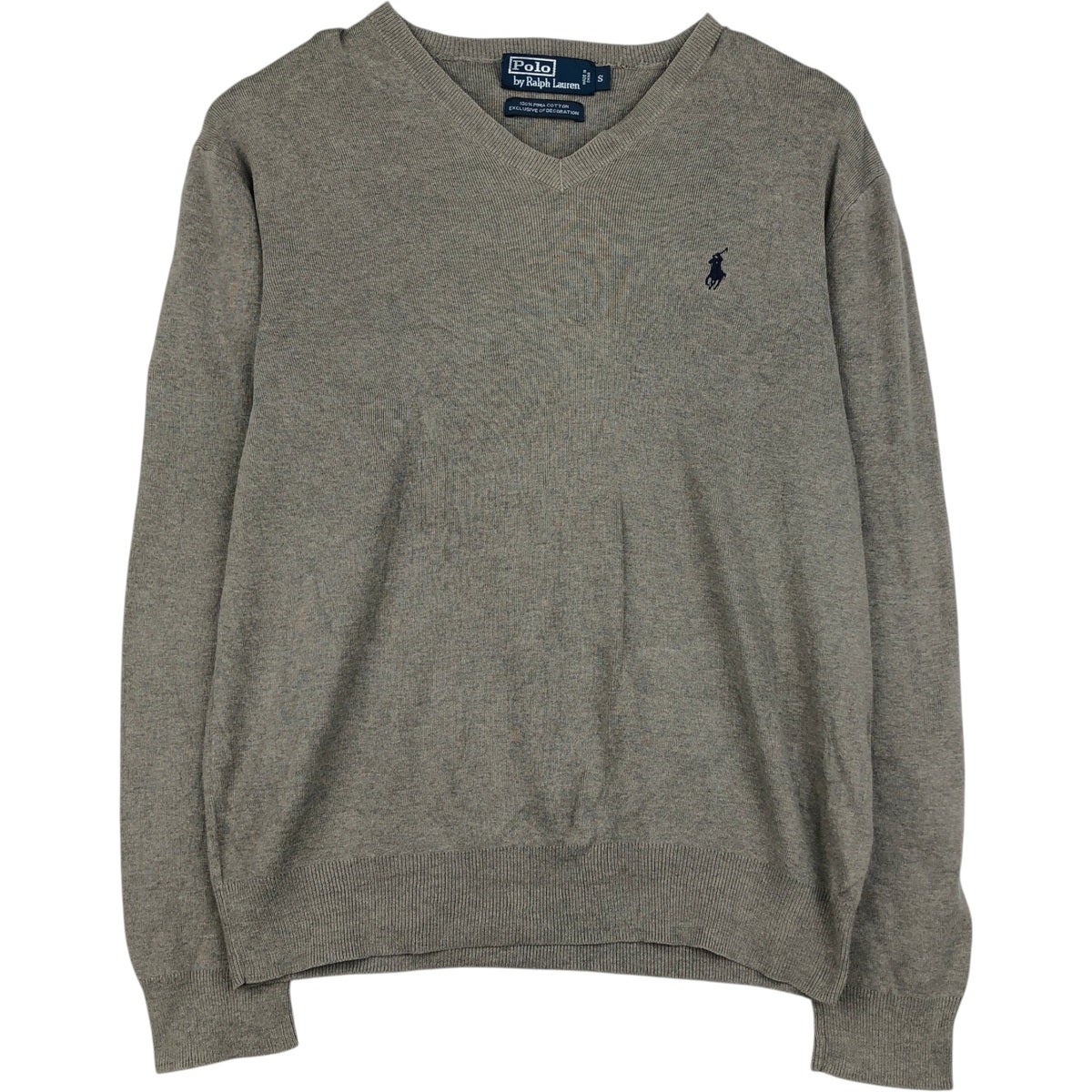 美品 現行 ポロ ラルフローレン ピマコットン ニット セーター グレー M 古着 ラルフローレン Ralph Lauren Polo by Ralph Lauren PIMA COTTON