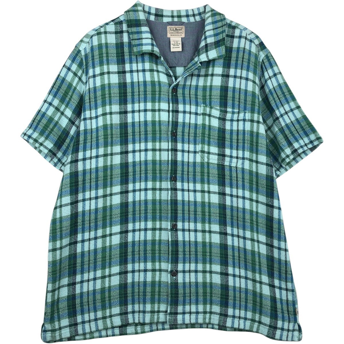 古着 90～00年代 エルエルビーン L.L.Bean 総柄 半袖 オープンカラー