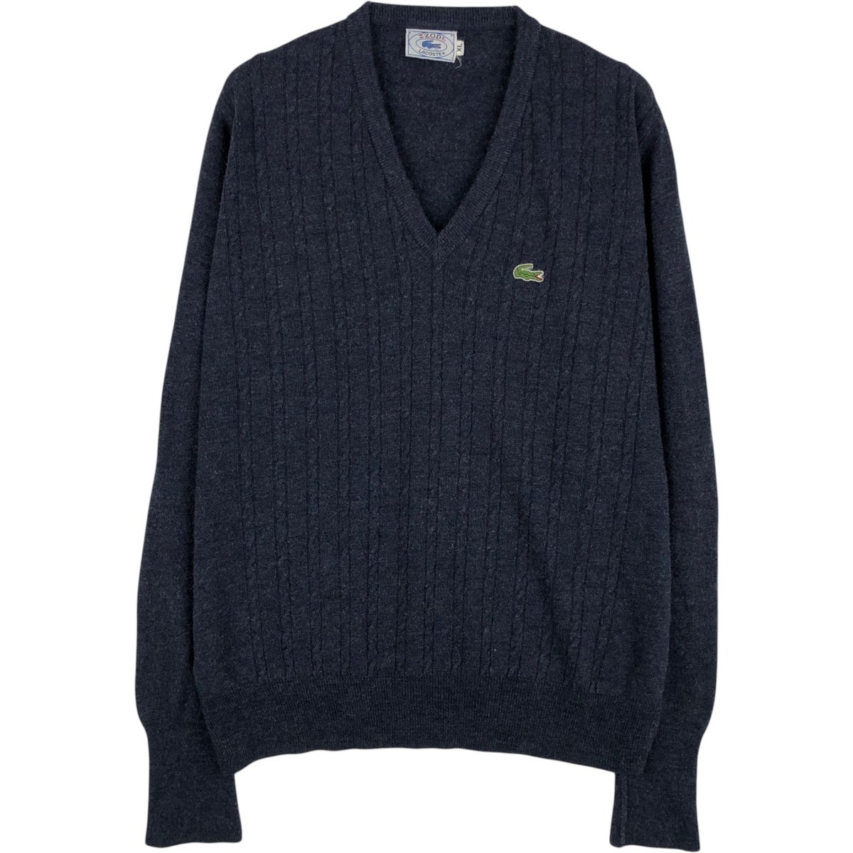 古着 70～80年代 ラコステ LACOSTE IZOD Vネック アクリルニット
