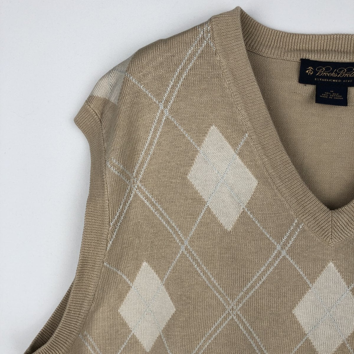古着 ブルックスブラザーズ Brooks Brothers アーガイル柄 Vネック