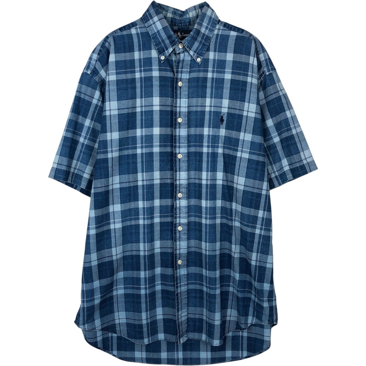 古着 ラルフローレン Ralph Lauren BLAKE パッチワーク 半袖 ボタン