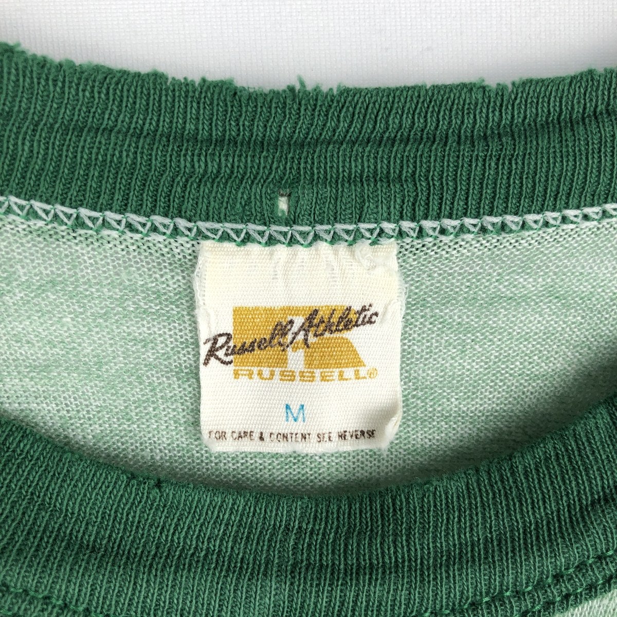 古着 ～80年代 ラッセル Russell 3連プリント リンガーTシャツ USA製