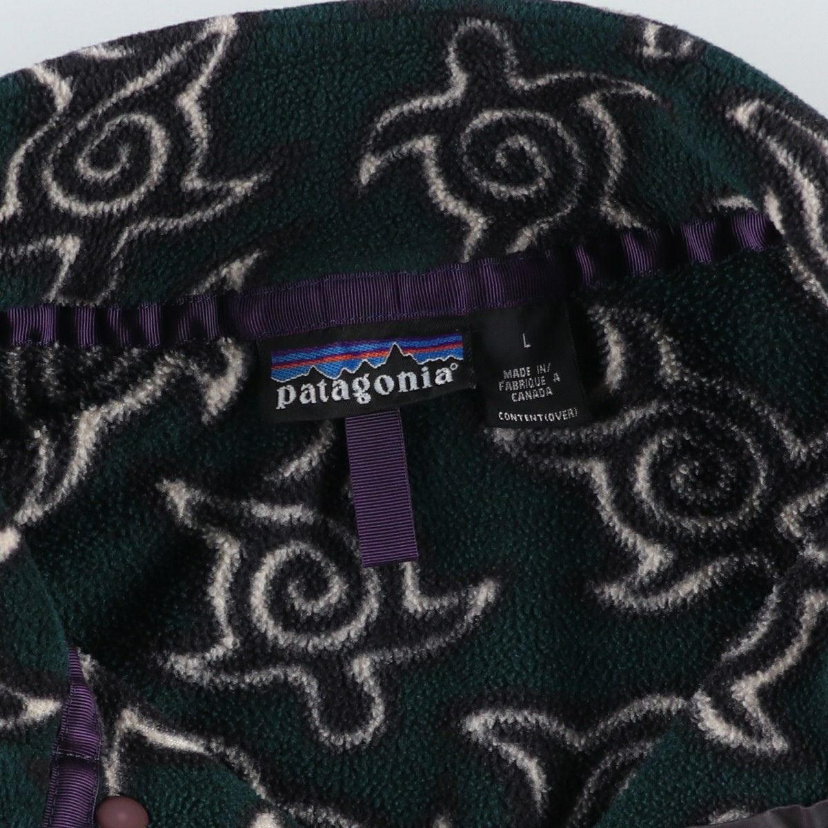 古着 90年代 パタゴニア Patagonia 総柄 亀柄 ゼンタートル柄 スナップ
