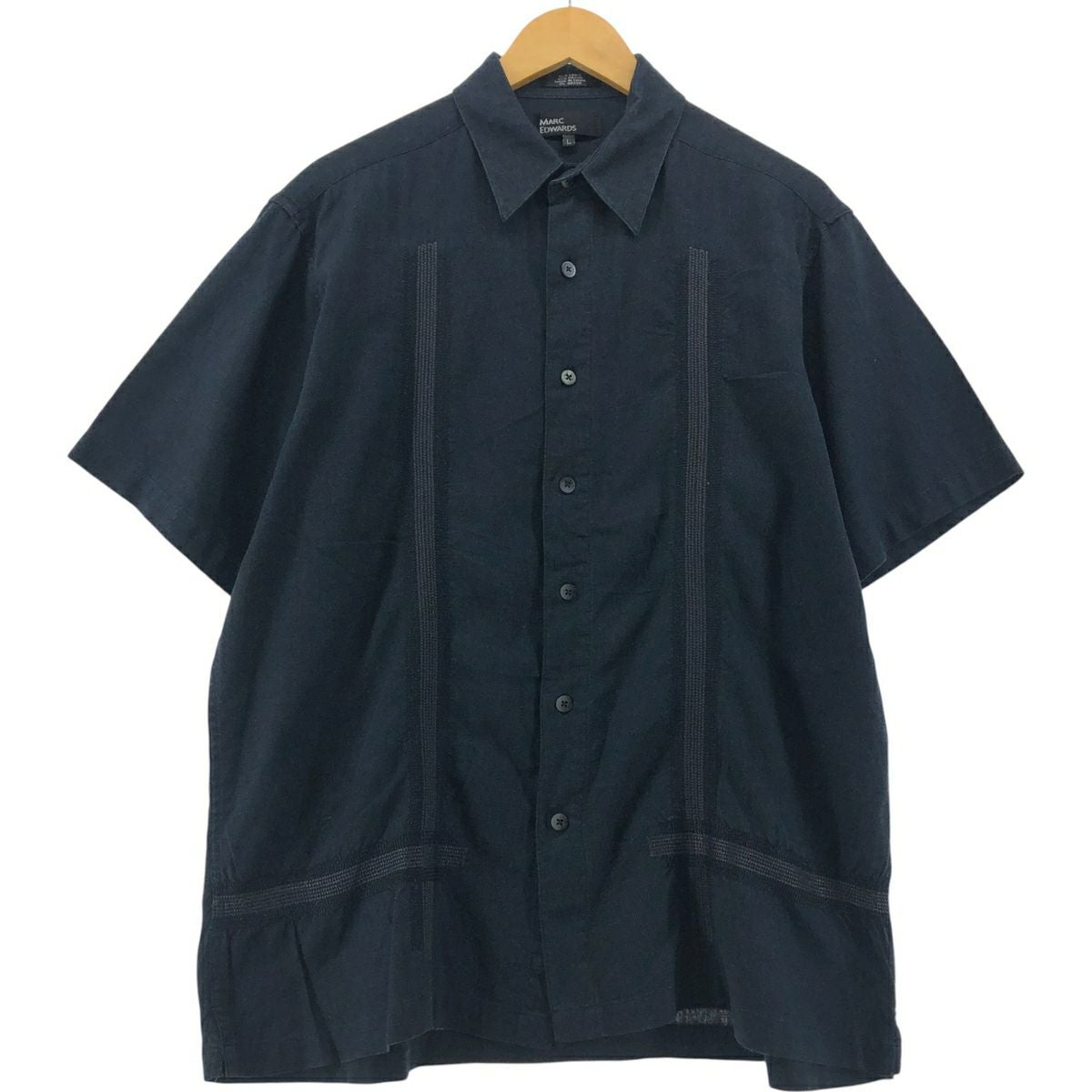 古着 Abercrombie&Fitch 半袖 オープンカラー コットン×リネンシャツ