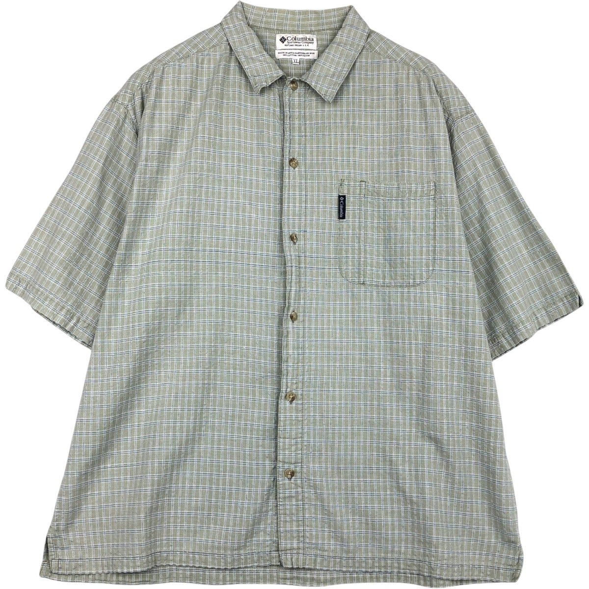古着 90～00年代 コロンビア Columbia チェック柄 半袖 コットン
