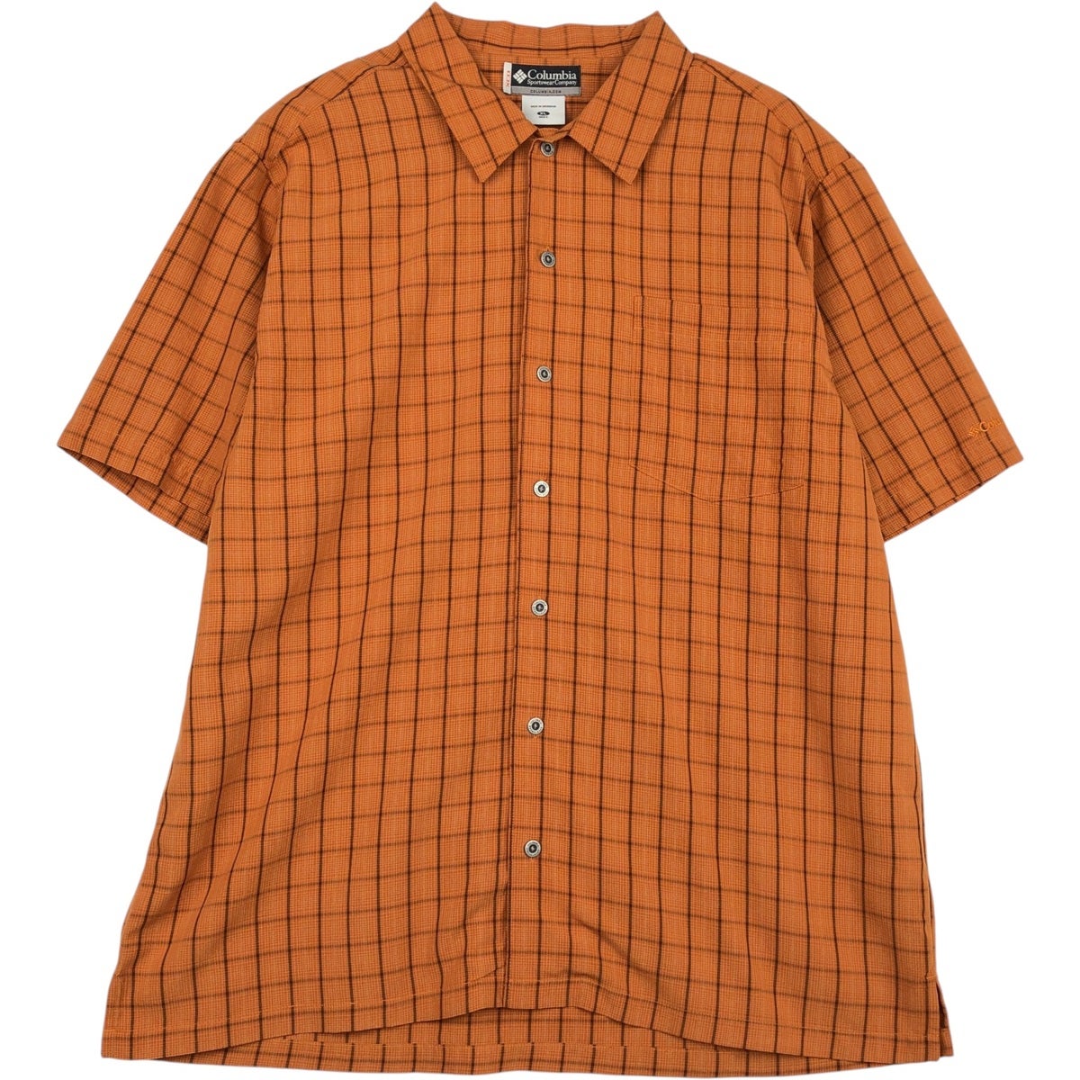 古着 90年代 コロンビア Columbia 半袖 チェックシャツ ボックスシャツ
