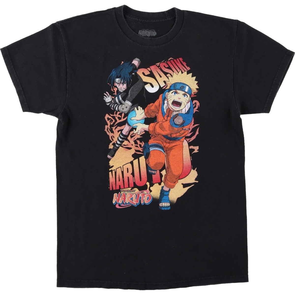 古着 NARUTO ナルト アニメ キャラクタープリントTシャツ メンズM相当