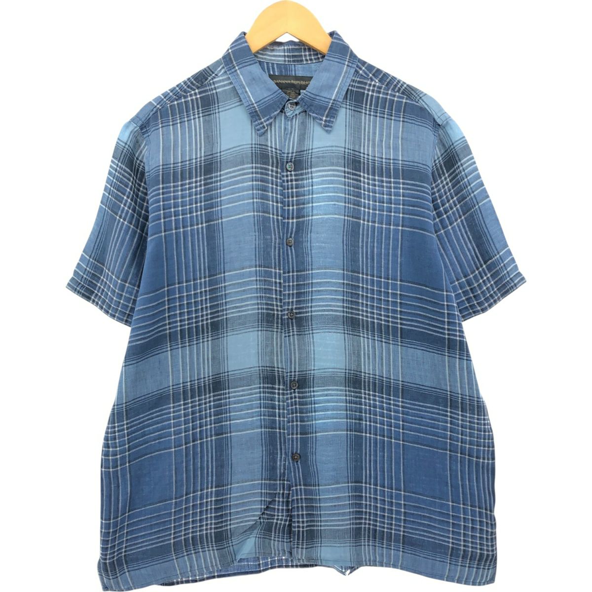 古着 バナナリパブリック BANANA REPUBLIC 半袖 オープンカラー シャツ
