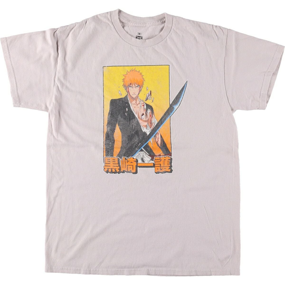 古着 BLEACH ブリーチ 黒崎一護 アニメ キャラクタープリントTシャツ