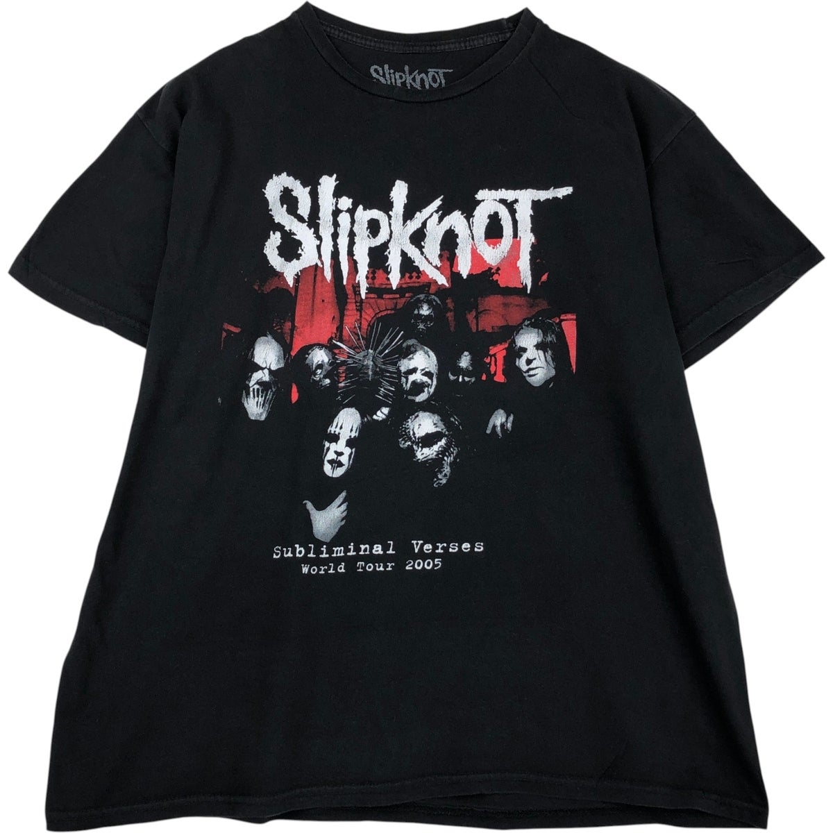バンT Slipknot Tシャツ XL ブラック 古着 Slipknot スリップノット バンドTシャツ バンT メンズXL相当