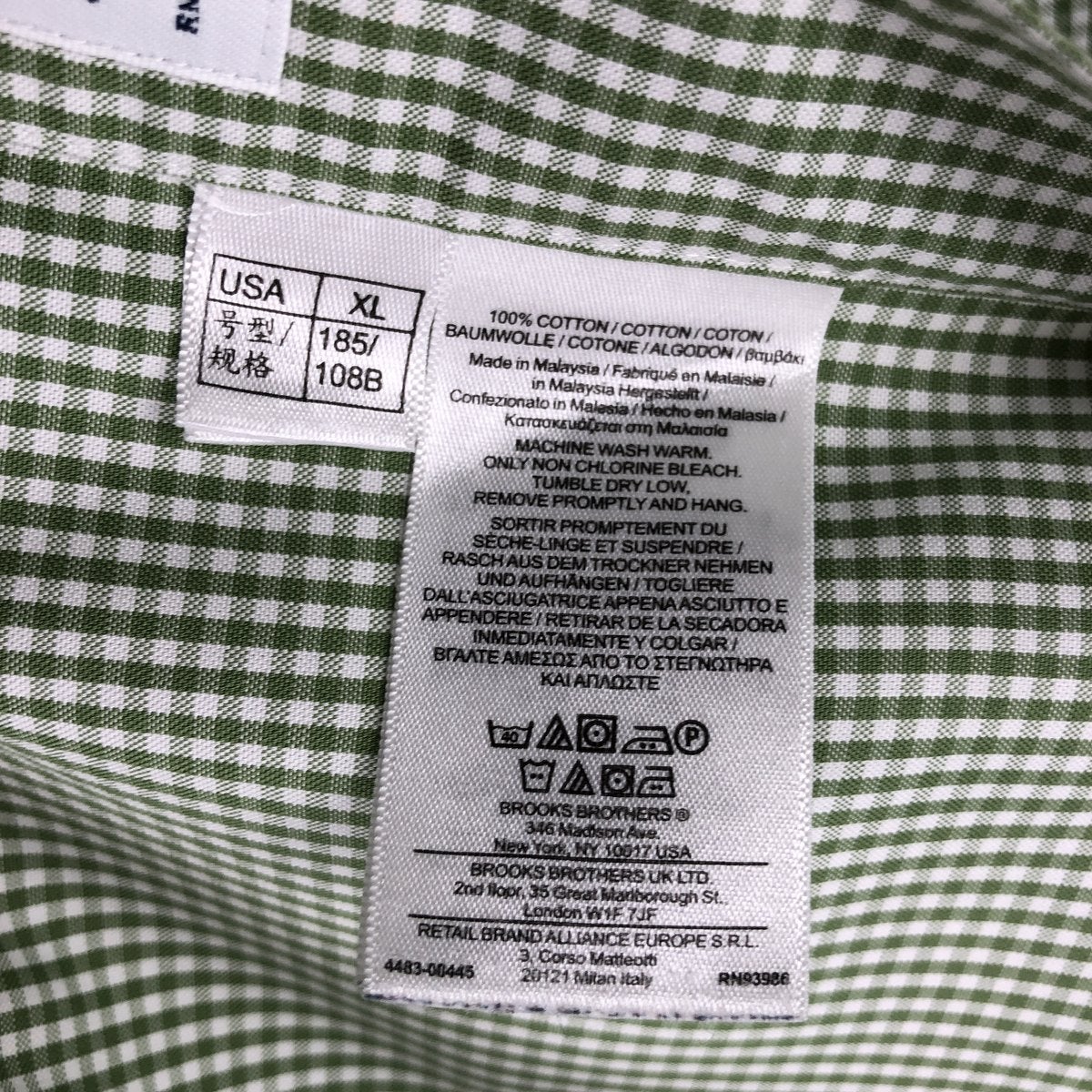 古着 ブルックスブラザーズ Brooks Brothers 346 ギンガムチェック