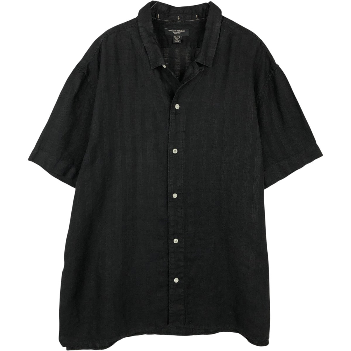 90S BANANA REPUBLIC ストライプシャツ ブラック 古着 00年代 バナナリパブリック BANANA REPUBLIC ストライプ柄 半袖