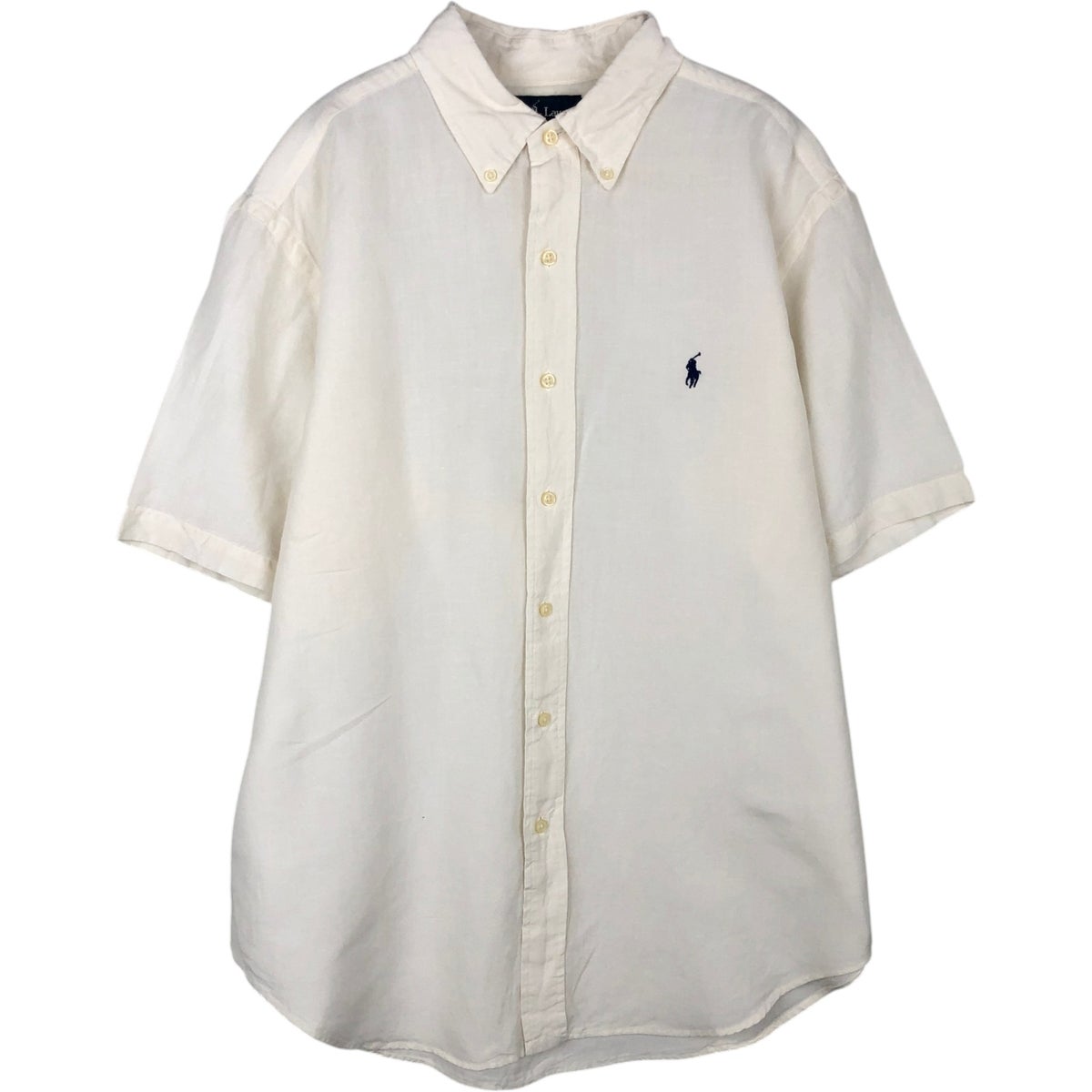 古着 ラルフローレン Ralph Lauren CLASSIC FIT 半袖 リネン ボタン