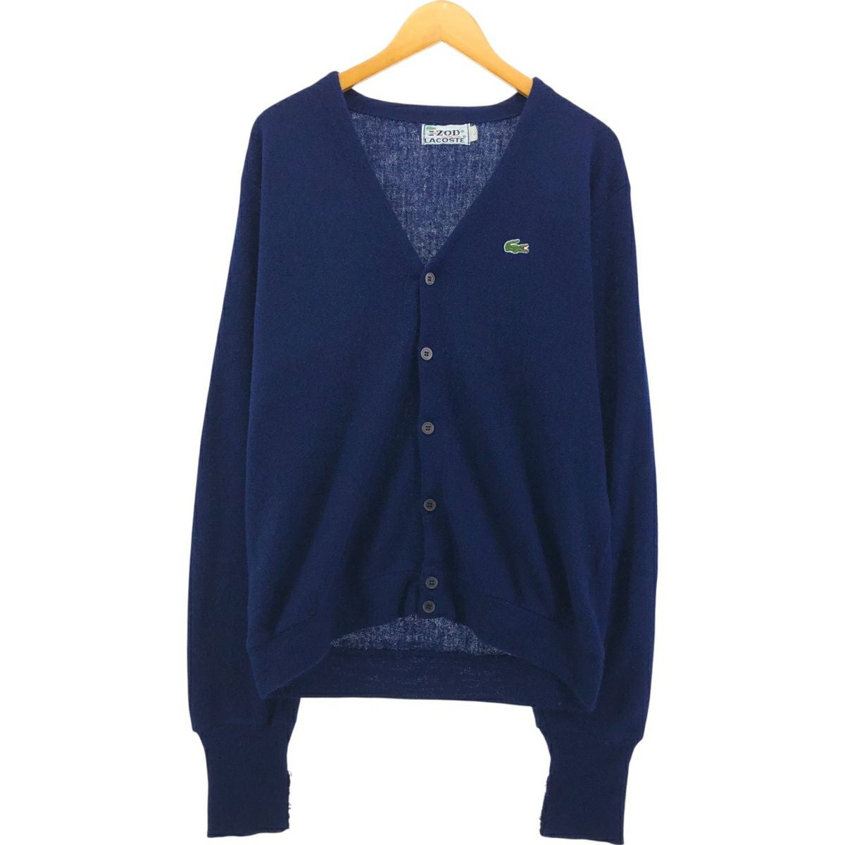 古着 70年代 ラコステ LACOSTE IZOD Vネック ニットセーター メンズL