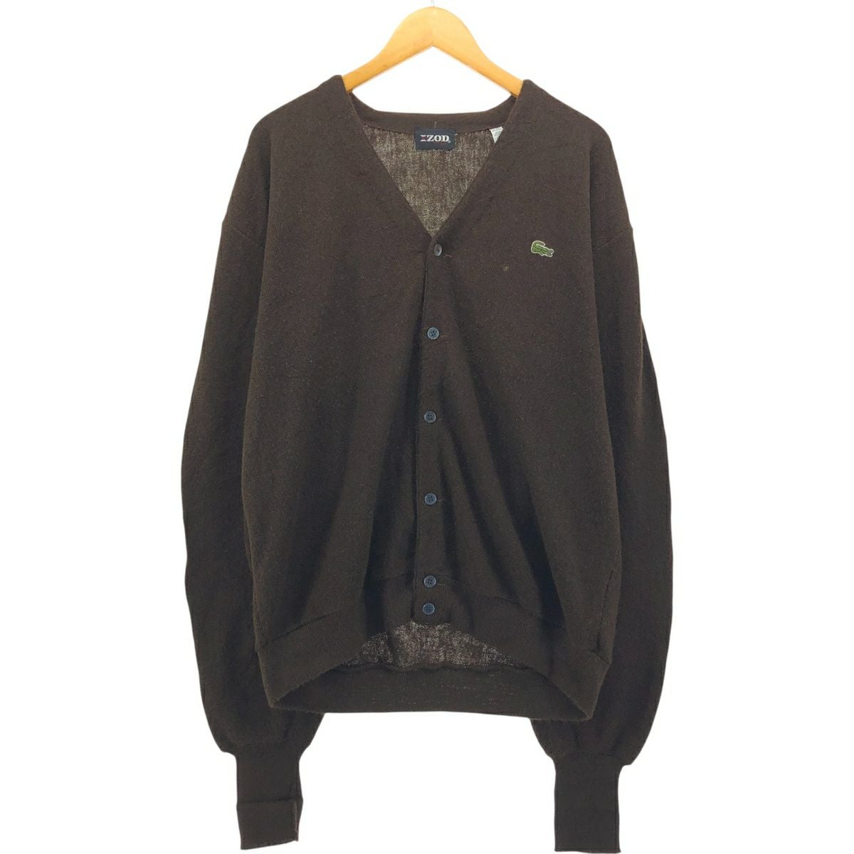 古着 70年代 ラコステ LACOSTE IZOD アクリルニットカーディガン