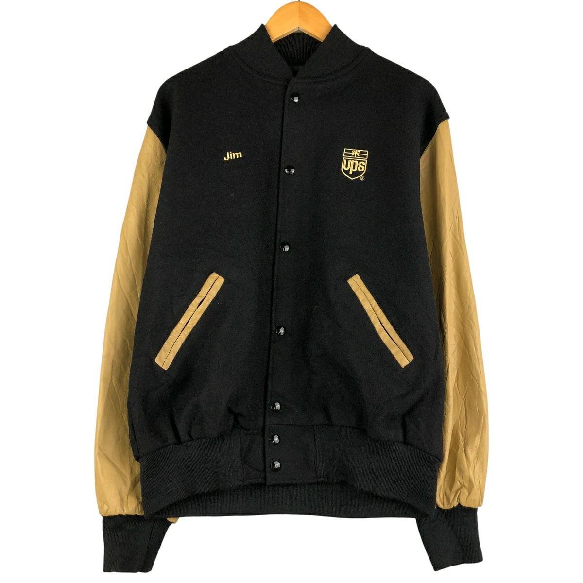 古着 80年代 ホロウェイ Holloway バックロゴ 袖革ウールボタン