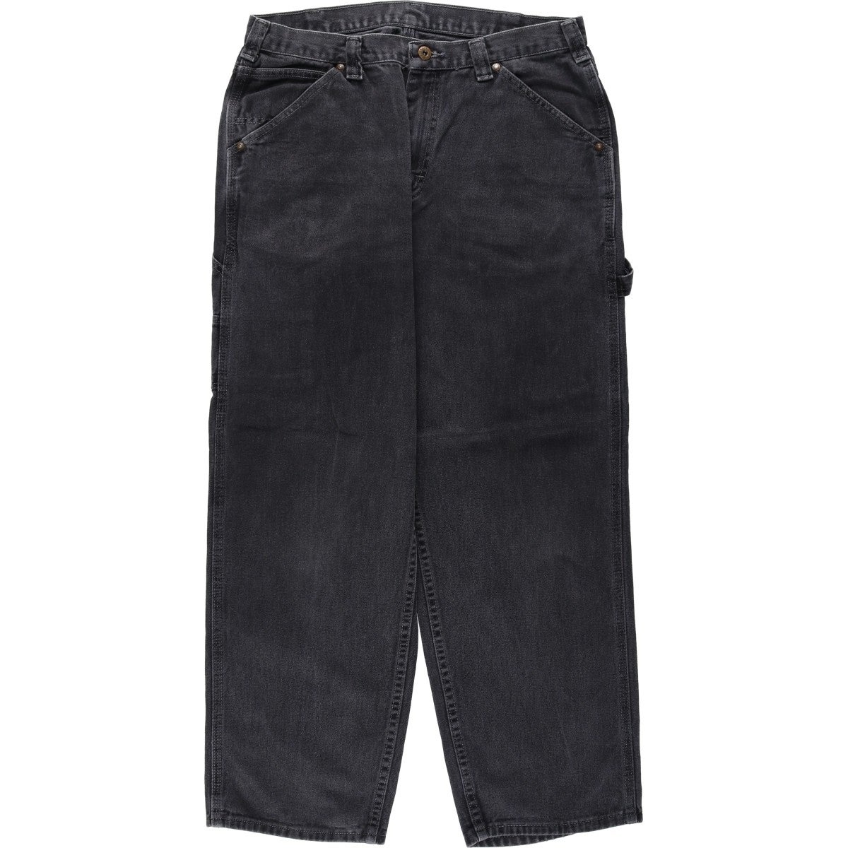 古着 リー Lee DUNGAREES ブラックデニムペインターパンツ メンズw33