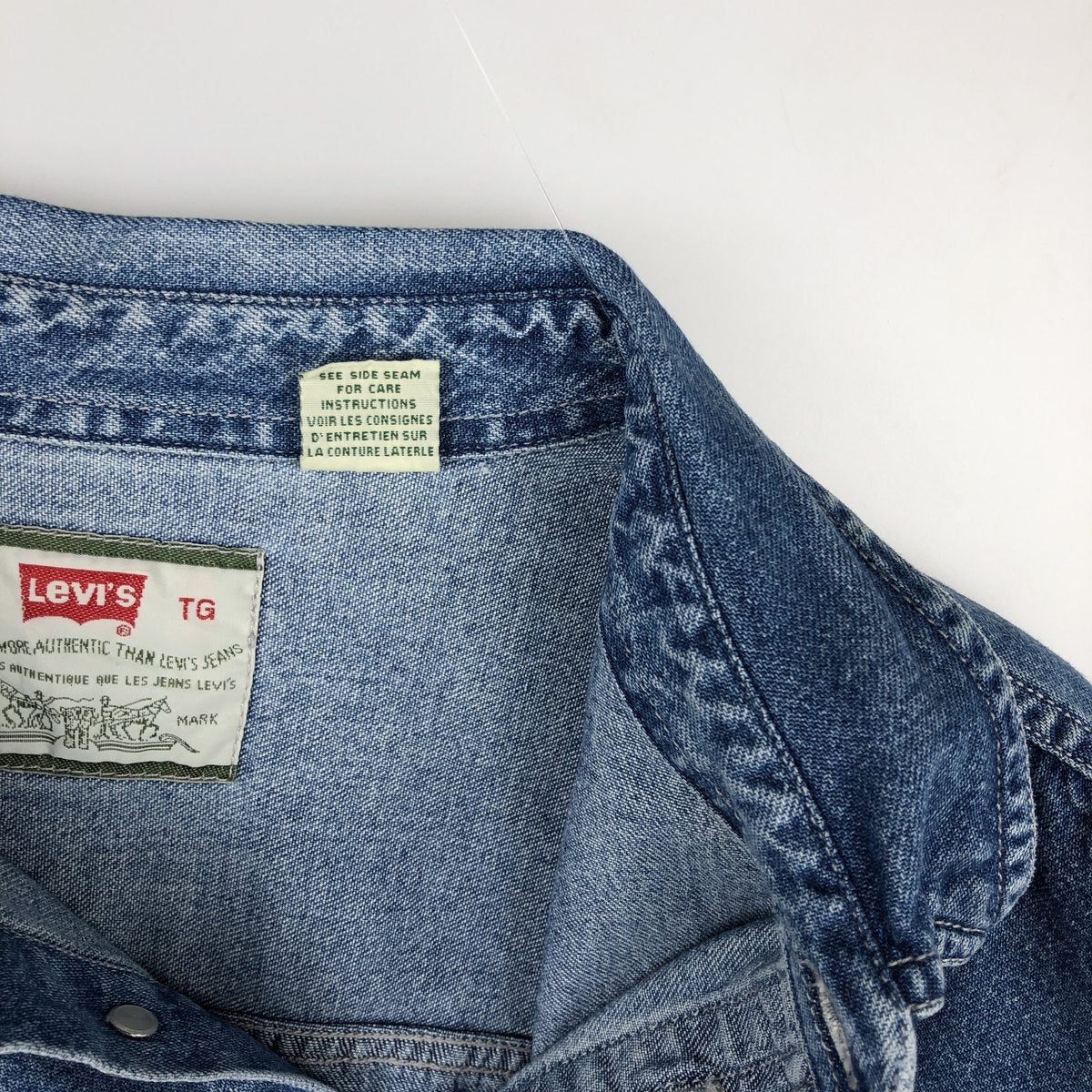 ●BA31【US輸入】リーバイス デニムシャツ ブルー系 men's【XXL】 古着 リーバイス Levis 長袖 デニムシャツ メンズXL相当 /eaa646632