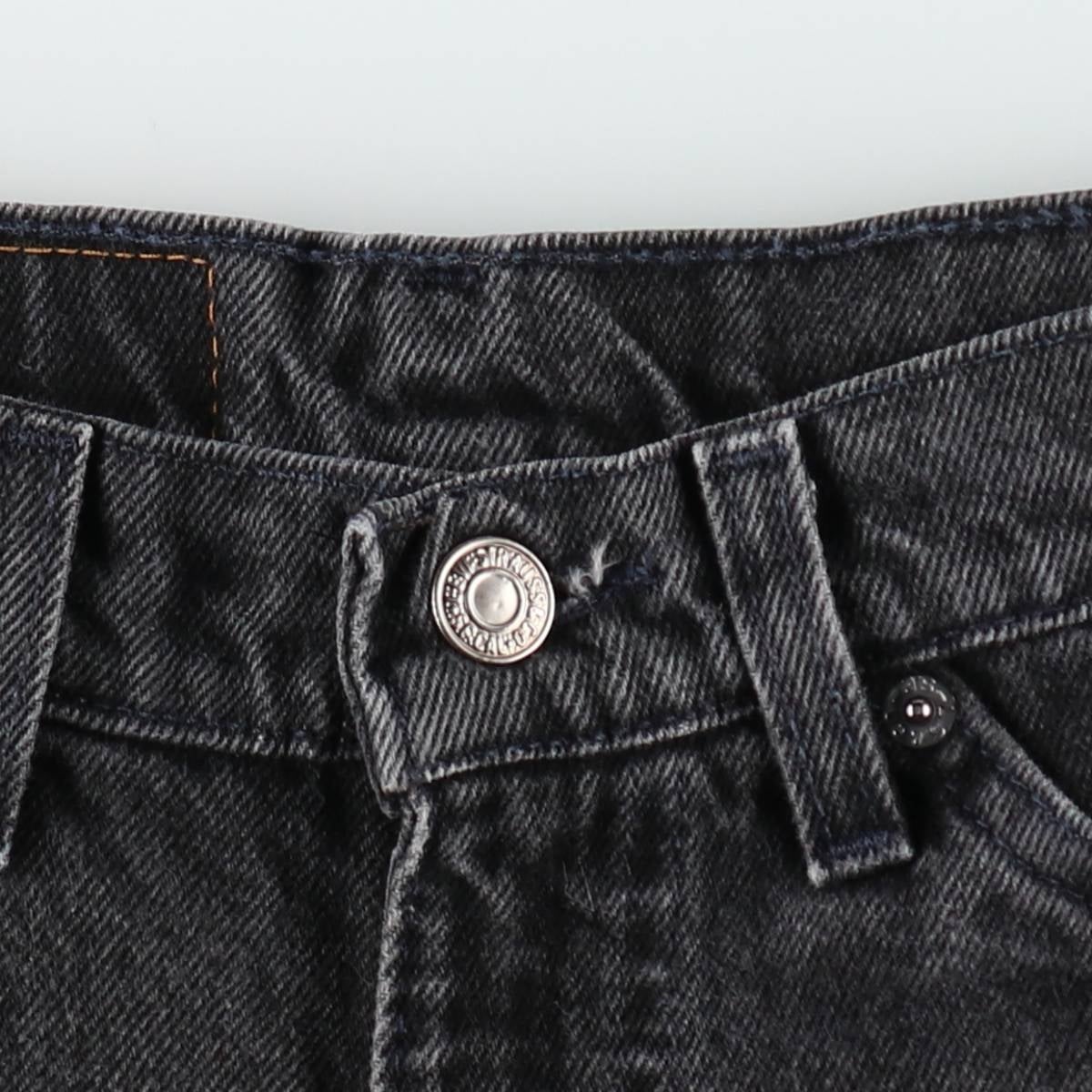 90’sリーバイス550オレンジタブ先染めブラックデニムショートパンツ　W36 古着 90年代 リーバイス Levis 550 RELAXED FIT オレンジタブ ブラック