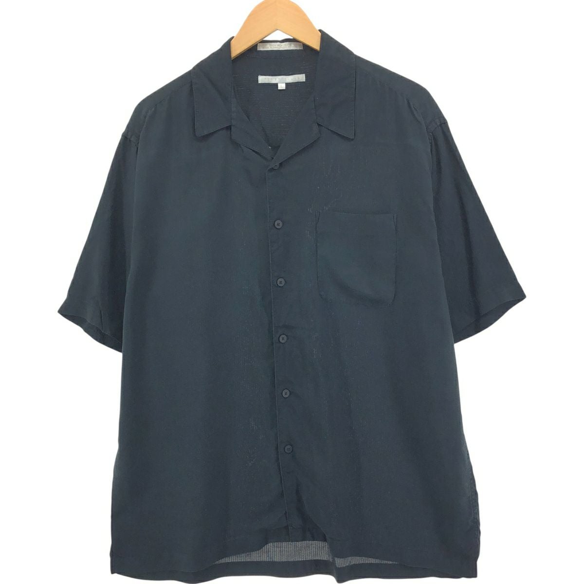 古着 PERRY ELLIS ボックスシャツ 半袖 オープンカラー シルクシャツ