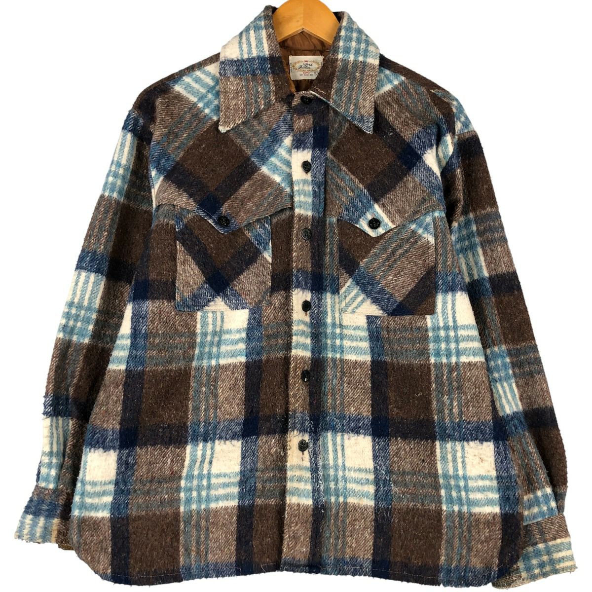 古着 ケイマート Kmart チェック柄 ウールCPOシャツ シャツジャケット