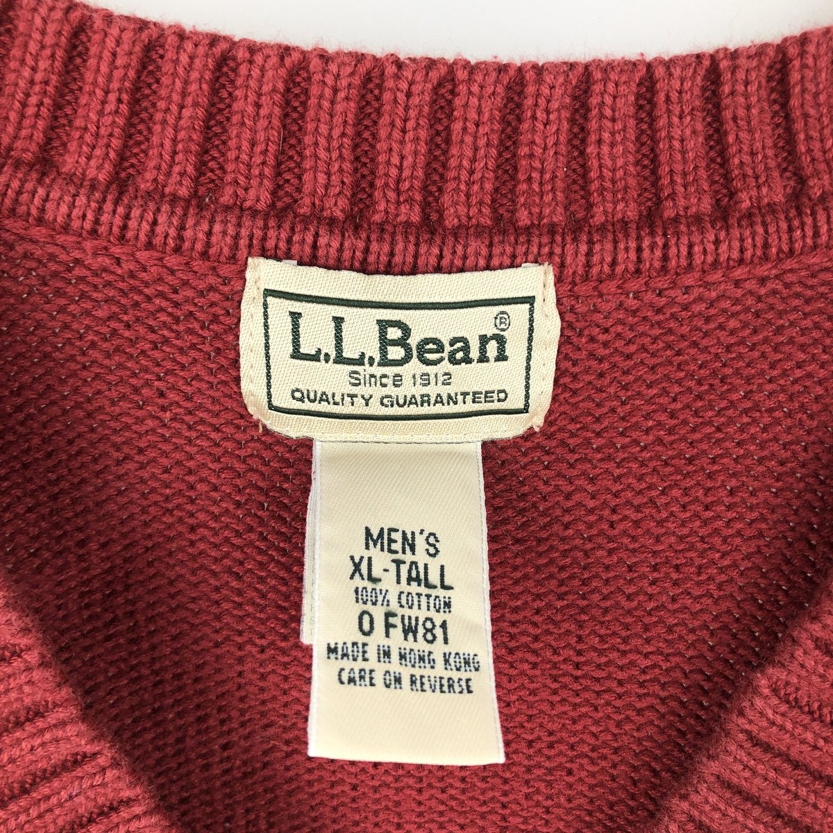 古着 90～00年代 エルエルビーン L.L.Bean Vネック コットンニット