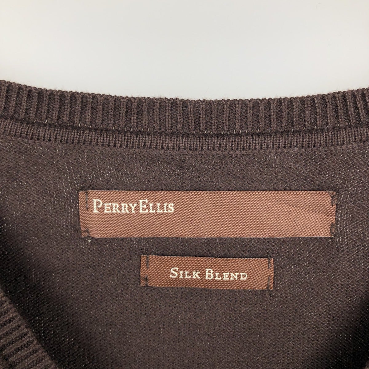 古着 90年代～ ペリーエリス PERRY ELLIS SILK BLEND アーガイル柄 V