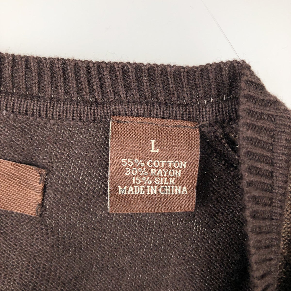 古着 90年代～ ペリーエリス PERRY ELLIS SILK BLEND アーガイル柄 V