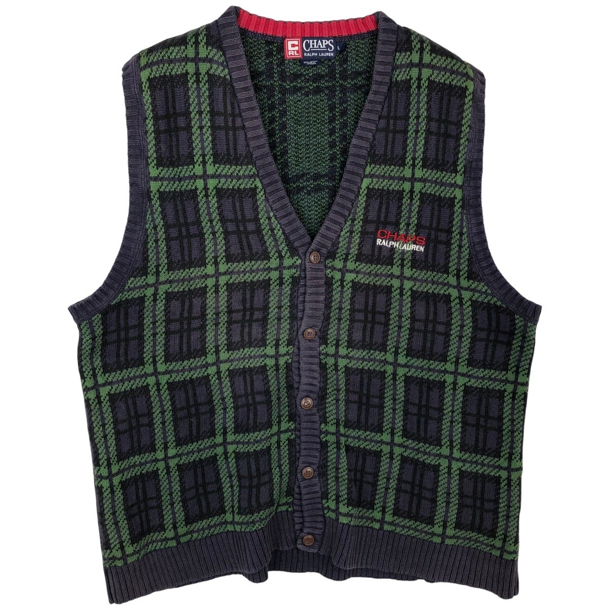 古着 ラルフローレン Ralph Lauren CHAPS チャップス チェック柄 前